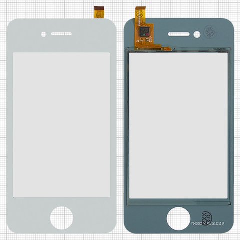 Сенсорний екран для China iPhone 4, 4s, ємнісний, білий, 90 мм, тип 9, 112*57мм , 75*50мм , #SG WX03511