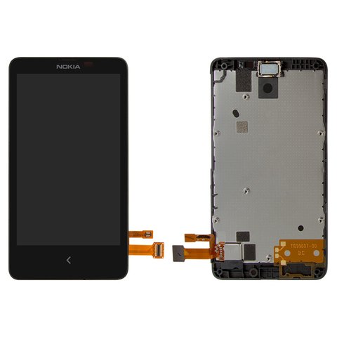 Дисплей для Nokia X Dual Sim, черный, с рамкой, RM 980 