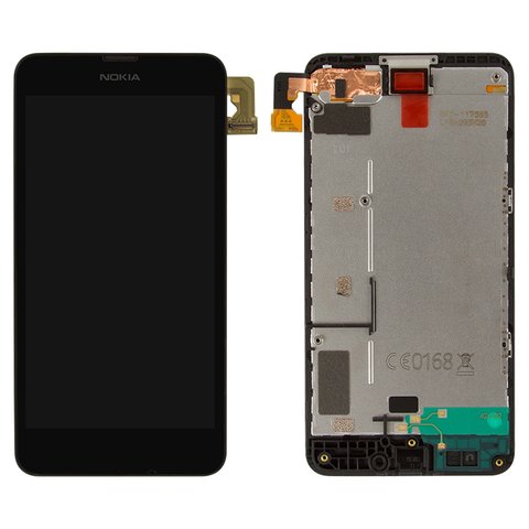 Дисплей для Nokia 630 Lumia Dual Sim, 635 Lumia, чорний, з рамкою