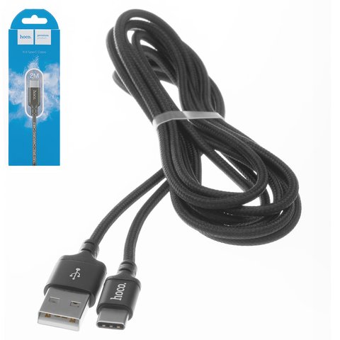 USB кабель Hoco X14, USB тип C, USB тип A, 200 см, 2 A, чорний