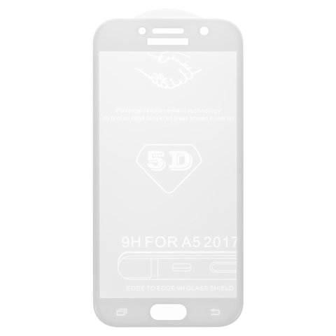 Защитное стекло All Spares для Samsung A520F Galaxy A5 2017 , 5D Full Glue, белый