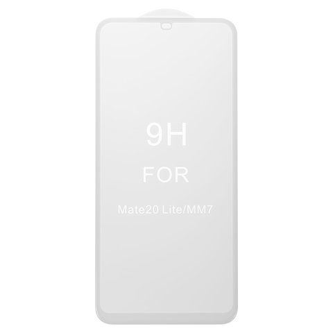 Захисне скло All Spares для Huawei Mate 20 lite, 5D Full Glue, білий, шар клею нанесений по всій поверхні