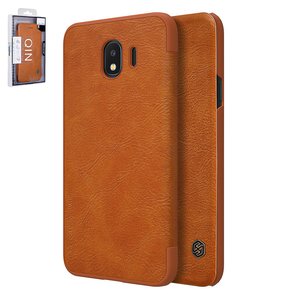 Чехол Nillkin Qin leather case для Samsung J400 Galaxy J4 2018 , коричневый, книжка, пластик, PU кожа, #6902048158863