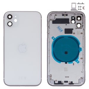 Корпус для iPhone 11, білий, з тримачем SIM карти, з боковими кнопками