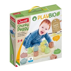 Головоломка Quercetti Мозаїка Play Bio: Геометрія Максі Chunky Peggy, великі фішки 12 шт.  + дошка