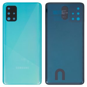 Задняя панель корпуса для Samsung A515F DS Galaxy A51, синяя, со стеклом камеры