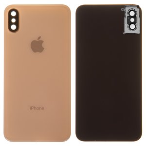 Задняя панель корпуса для iPhone XS, золотистая, со стеклом камеры, small hole