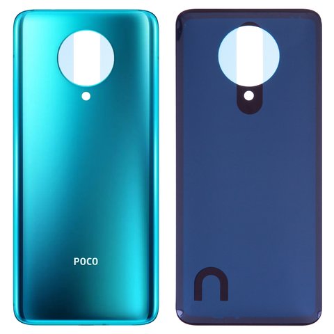 Задняя панель корпуса для Xiaomi Poco F2 Pro, синяя, Лого Poco, M2004J11G