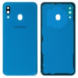 Задня панель корпуса для Samsung A305F/DS Galaxy A30, синя, із склом камери