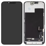 Дисплей для iPhone 13, черный, с рамкой, Оригинал (переклеено стекло)