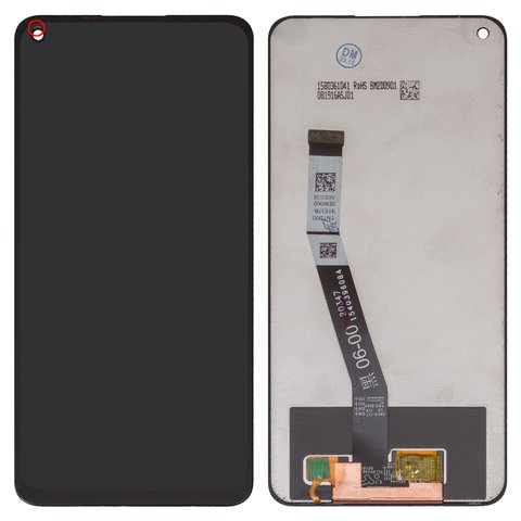 Дисплей для Xiaomi Redmi 10X 4G, Redmi Note 9, черный, без рамки, Оригинал переклеено стекло , M2003J15SC, M2003J15SG, M2003J15SS бульбашки довкола отвору камери