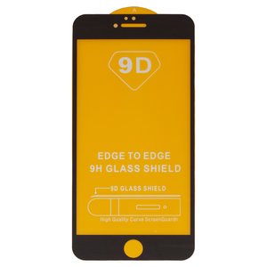 Защитное стекло для Apple iPhone 6 Plus, iPhone 6S Plus, совместимо с чехлом, Full Glue, без упаковки , черный, cлой клея нанесен по всей поверхности
