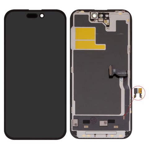 Дисплей для iPhone 14 Pro, чорний, з рамкою, High Copy, без мікросхеми, OLED DD OLED