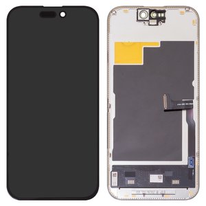 Дисплей JCID для iPhone 15 Pro, черный, с рамкой, High Copy, без ошибки, OLED  soft, Diagnosable, 120Hz