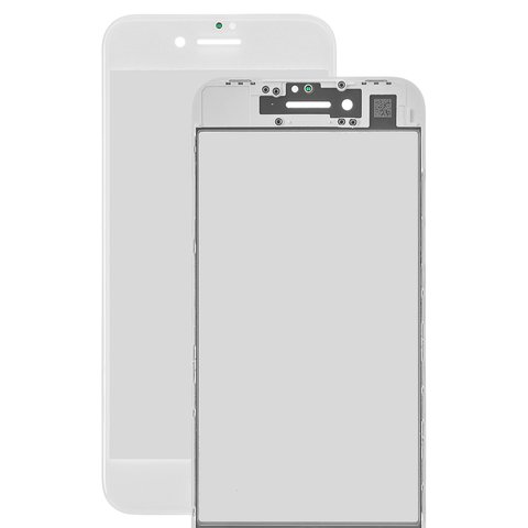 Housing Glass compatible with Apple iPhone 8, with OCA film, with frames, white 