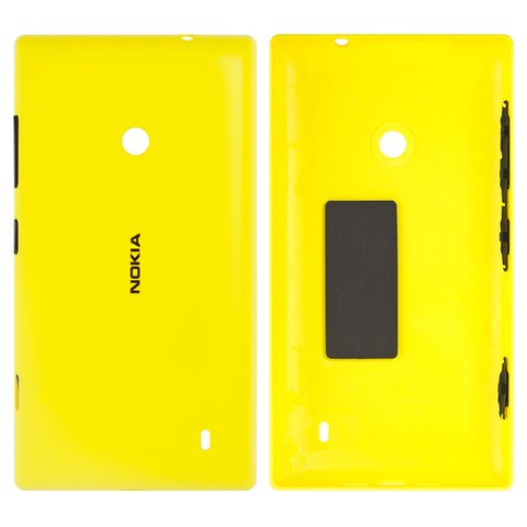 Housing Back Cover compatible with Nokia 520 Lumia, 525 Lumia, yellow, with side button 