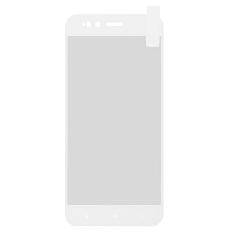 Tempered Glass Screen Protector All Spares compatible with Xiaomi Mi 5X, Mi A1, 0,26 mm 9H, Full Screen, compatible with case, white, This glass covers the screen completely., MDG2, MDI2, MDE2 