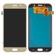 LCD compatible with Samsung A720 Galaxy A7 (2017), (golden, without frame, High Copy, with wide edge, (OLED))