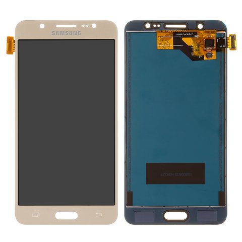 LCD compatible with Samsung J510 Galaxy J5 2016 , golden, without adjustment of light, without frame, Copy, TFT  
