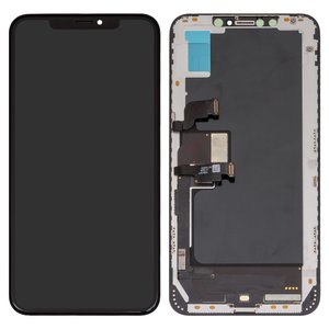 Pantalla LCD puede usarse con iPhone XS Max, negro, con marco, Original PRC , NEW