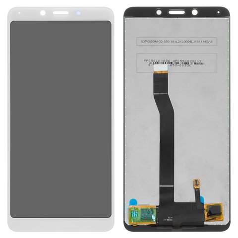 LCD compatible with Xiaomi Redmi 6, Redmi 6A, white, without frame, original change glass  , glued touchscreen, M1804C3DG, M1804C3DH, M1804C3DI, M1804C3CG, M1804C3CH, M1804C3CI 