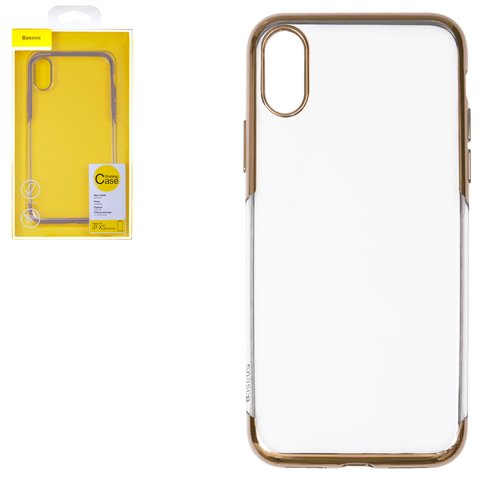 Case Baseus compatible with iPhone XS, golden, transparent, silicone  #ARAPIPH58 MD0V