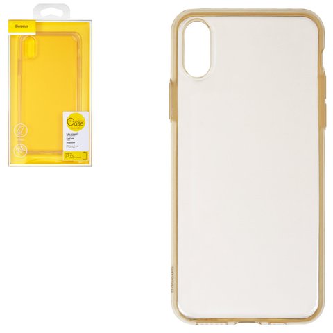 Чехол Baseus для iPhone XS, золотистый, прозрачный, силикон, #ARAPIPH58 B0V