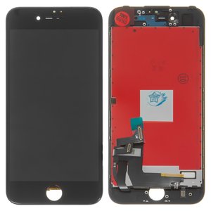 Pantalla LCD puede usarse con iPhone 7, negro, con marco, AAA, con plásticos de cámara y sensor de acercamiento, tianma