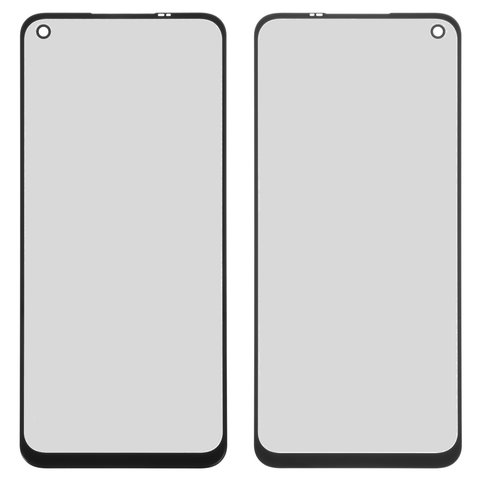 Housing Glass compatible with Realme 6, black, RMX2001 