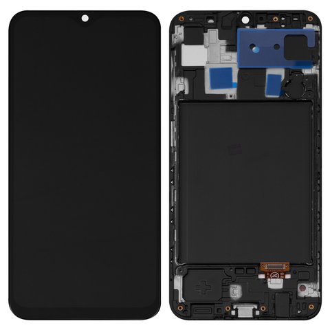 Pantalla LCD puede usarse con Samsung A305 Galaxy A30, negro, con marco, High Copy, con borde ancho, OLED 