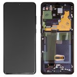 Дисплей для Samsung G988 Galaxy S20 Ultra, черный, с рамкой, Original (PRC), cosmic black