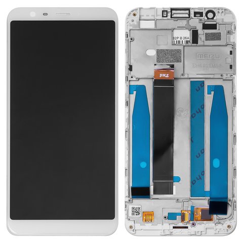 LCD compatible with Meizu M8c, white, with frame, High Copy, M810H 