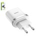 Mains Charger Hoco C12Q, (18 W, Quick Charge, white, 1 output) #6931474716262
