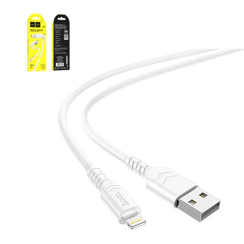 Cable USB Hoco X62, USB tipo A, Lightning, 100 cm, 2.4 A, blanco, #6931474748690