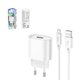 Mains Charger Hoco C109A, (18 W, Quick Charge, white, with micro-USB cable Type-B, 1 output) #6931474784827