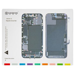 Insulation Mat compatible with Apple iPhone 12, to organize screws, magnetic 