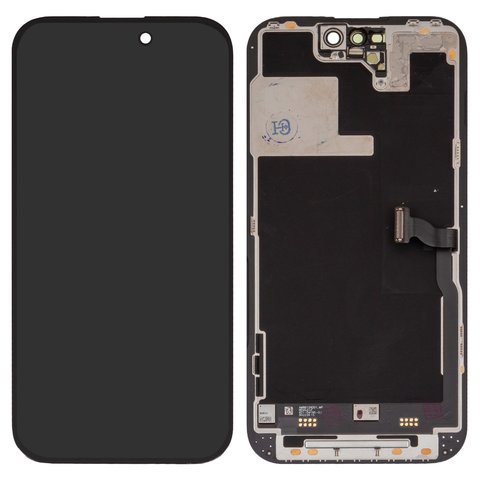 LCD compatible with iPhone 14 Pro, black, with frame, change glass 