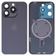 Housing Back Cover compatible with iPhone 15 Pro, (black, with camera lens, HC)