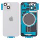 Housing Back Cover compatible with iPhone 14, (white, with camera lens, Original (PRC), Starlight, small hole)