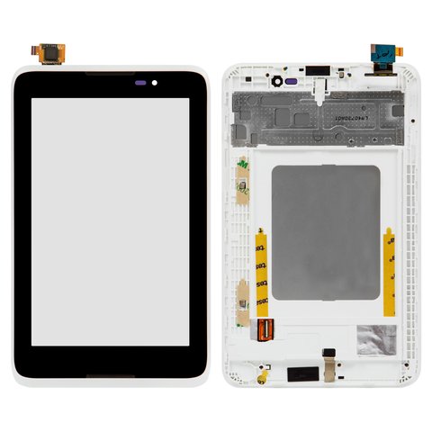 LCD compatible with Lenovo IdeaTab A3500, white, with frame 