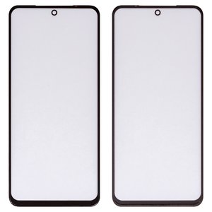 Housing Glass compatible with Xiaomi Poco M5s, Redmi Note 10, Redmi Note 10S, with OCA film, black 