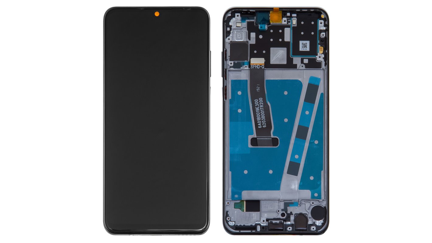 LCD compatible with Huawei P30 Lite, (black, with frame