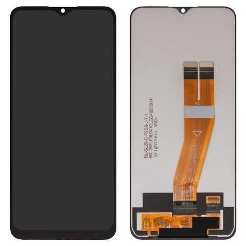 LCD compatible with Samsung A025F DS Galaxy A02s, M025 Galaxy M02s, black, without frame, with yellow cable, Box 160,5x72 mm