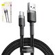 USB кабель Baseus Cafule, USB тип-C, USB тип-A, 300 см, 2 A, черный, #CATKLF-UG1
