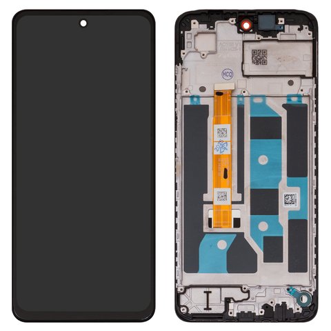 LCD compatible with Oppo A3 CPH2669 , A3x CPH2641 , black, with frame, Original PRC  