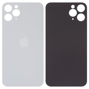 Housing Back Cover compatible with iPhone 11 Pro, white, silver, no need to remove the camera glass, Original PRC , big hole, matte silver 