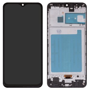 LCD compatible with Samsung M215 Galaxy M21, M305 Galaxy M30, M307 Galaxy M30s, M315 Galaxy M31, black, with frame, Copy, TFT  