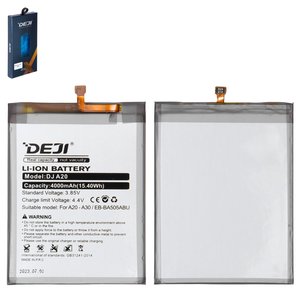 Batería Deji EB BA505ABU puede usarse con Samsung A205 Galaxy A20, A305F DS Galaxy A30, A307F DS Galaxy A30s, A505F DS Galaxy A50, A507 Galaxy A50s, Li ion, 3.85 V, 4000 mAh