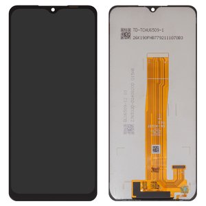 Pantalla LCD puede usarse con Samsung A022F Galaxy A02, A125F Galaxy A12, A326 Galaxy A32 5G, negro, sin marco, con cable plano amarillo, Box  SM A022F V01