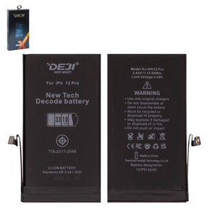 Batería Deji puede usarse con Apple iPhone 12 Pro, Li ion, 3.83 V , 3310 mAh, mayor capacidad, sin mensaje de error, decode battery